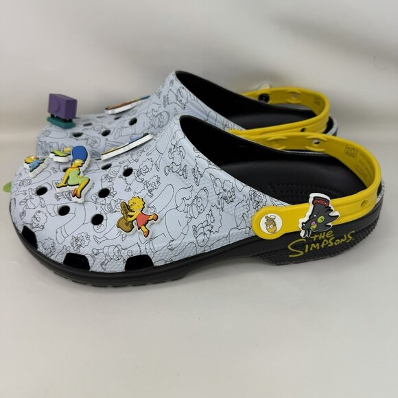 Crocs X The Simpsons Classic Clog Gray Black Yellow Men's Size 12 - Picture 2 of 7